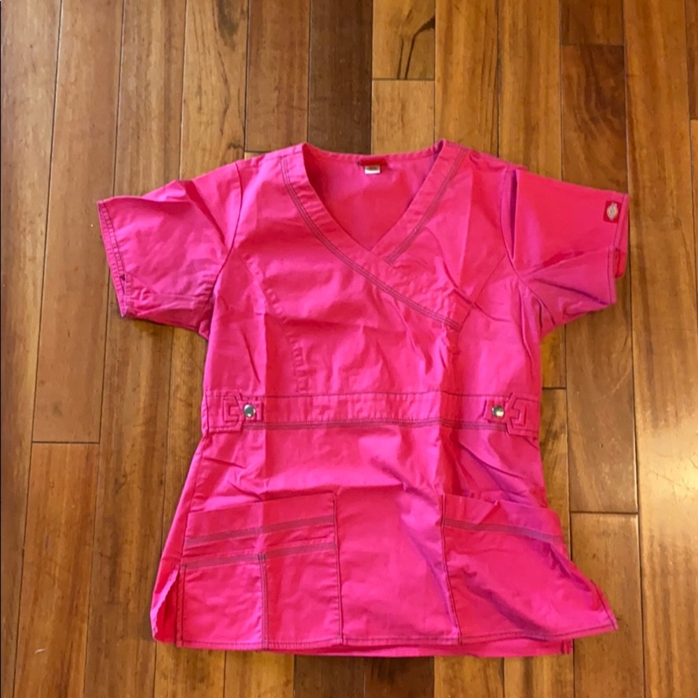 Dickies pink scrub top